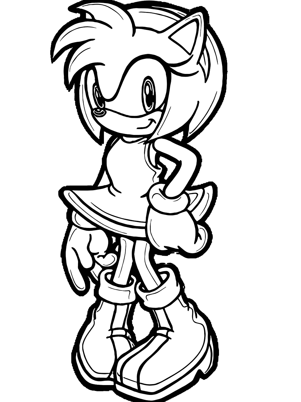 amy rose para colorear y Pintar Imágenes Para Dibujar Gratis