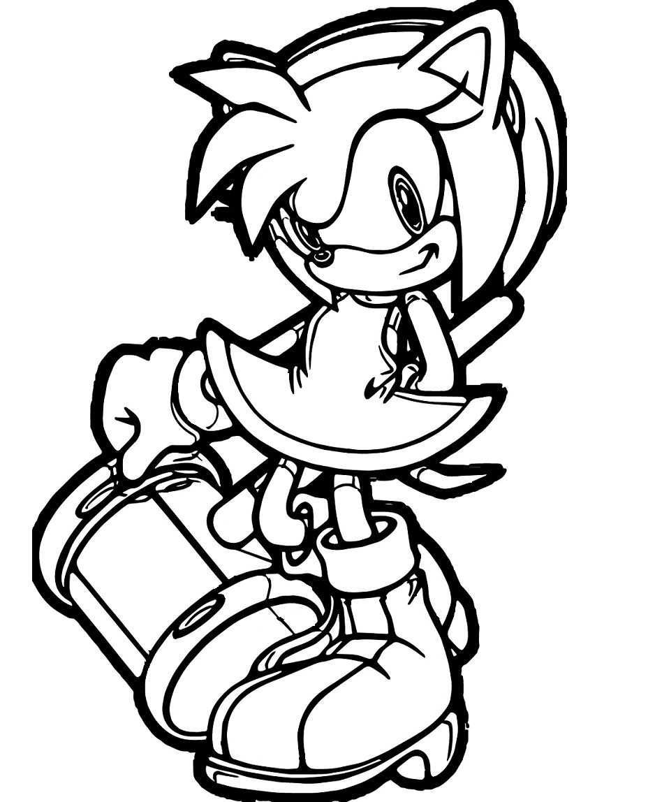 amy rose para colorear y Pintar Imágenes Para Dibujar Gratis