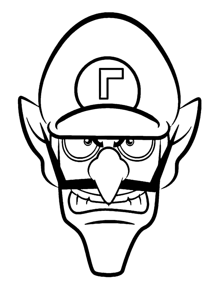 Waluigi para colorear y Pintar Imágenes Para Dibujar Gratis