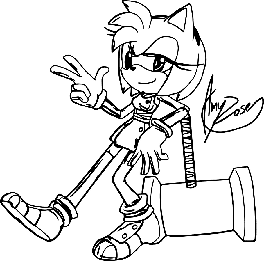 amy rose para colorear y Pintar Imágenes Para Dibujar Gratis