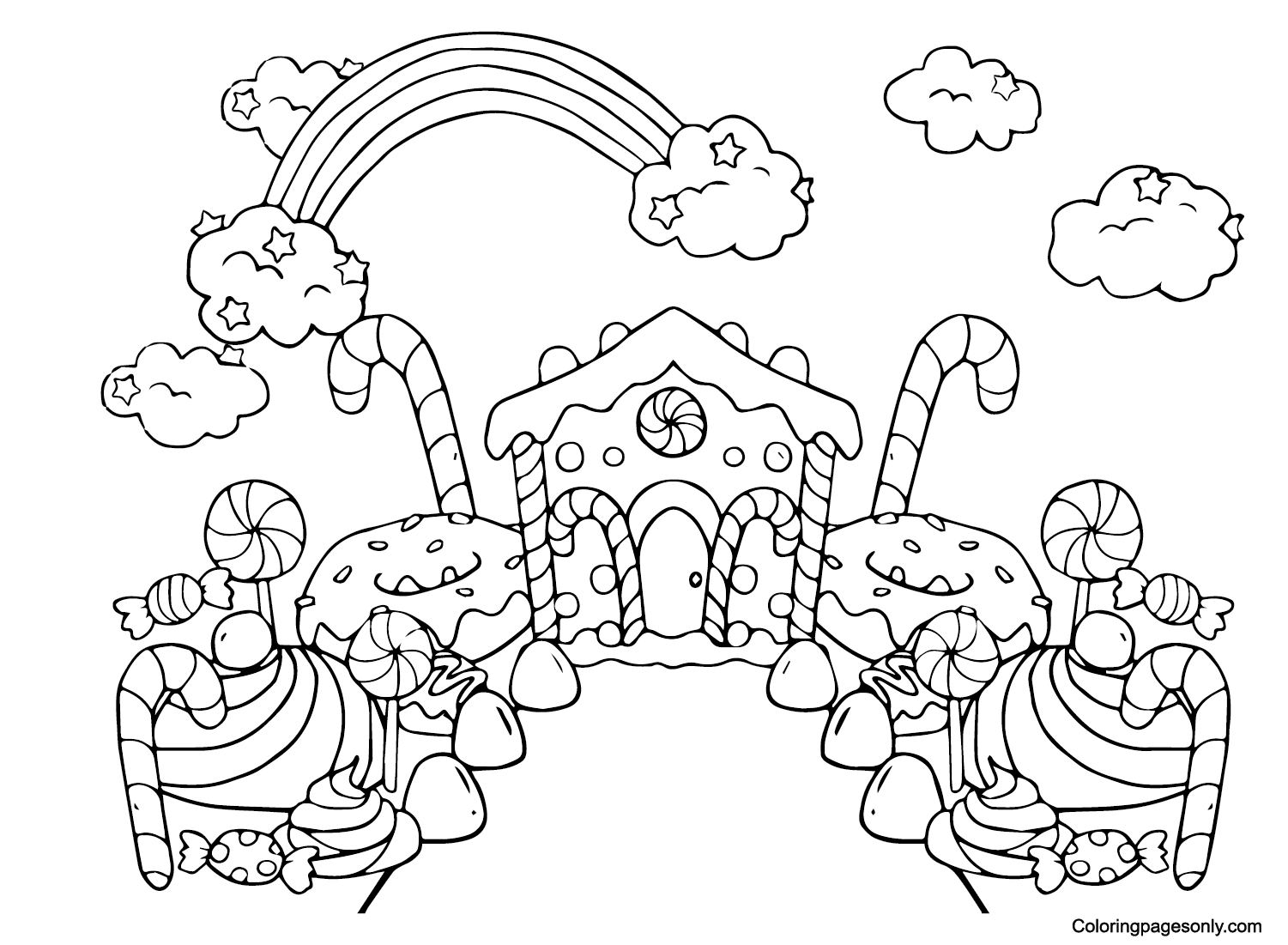 pagina para colorear del castillo de candyland