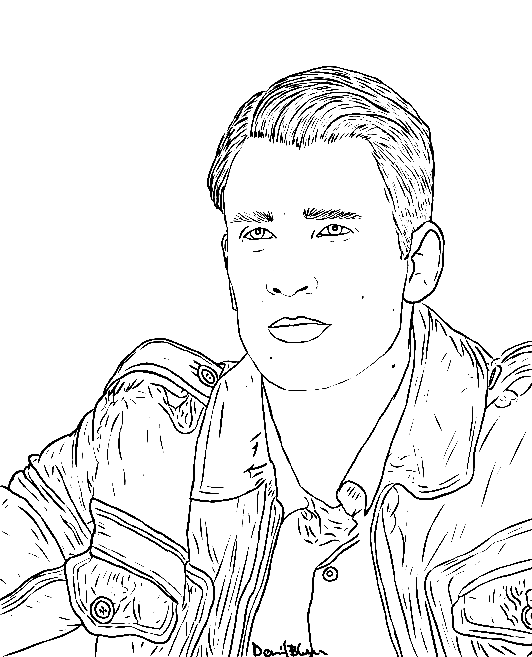 Chris Evans para colorear y Pintar Imágenes Para Dibujar Gratis