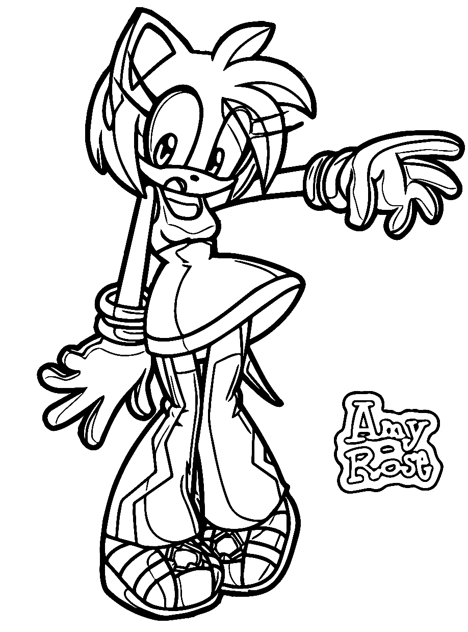 amy rose para colorear y Pintar Imágenes Para Dibujar Gratis