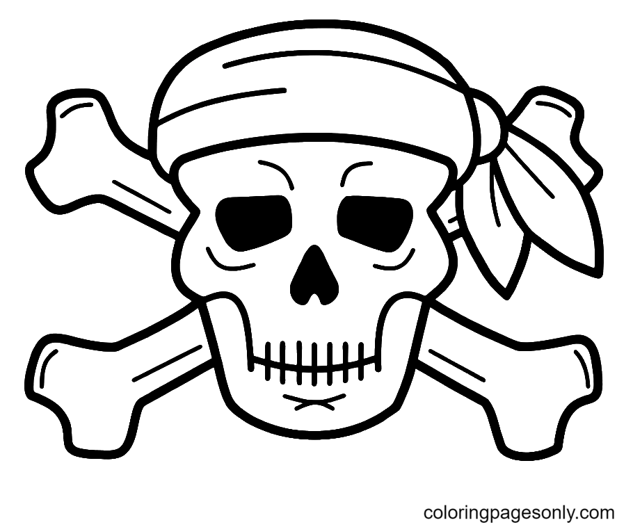 Dibujo para colorear bandera pirata - Dibujos Para Imprimir Gratis