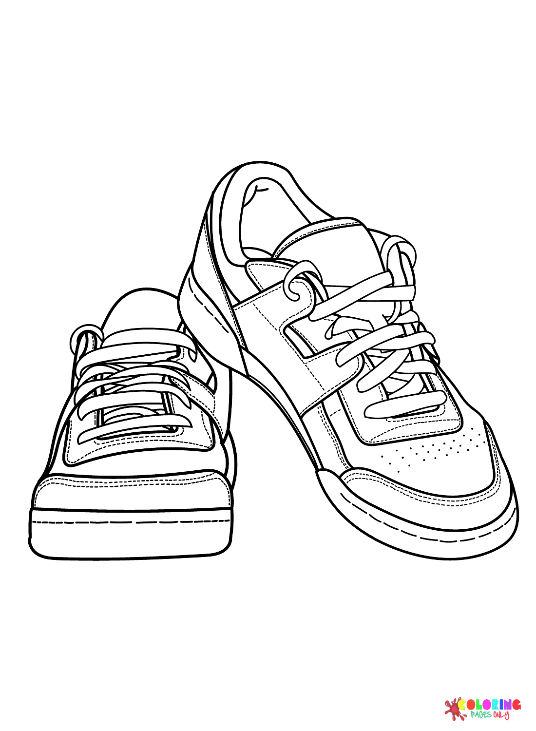 zapatillas para colorear y Pintar Imágenes Para Dibujar Gratis